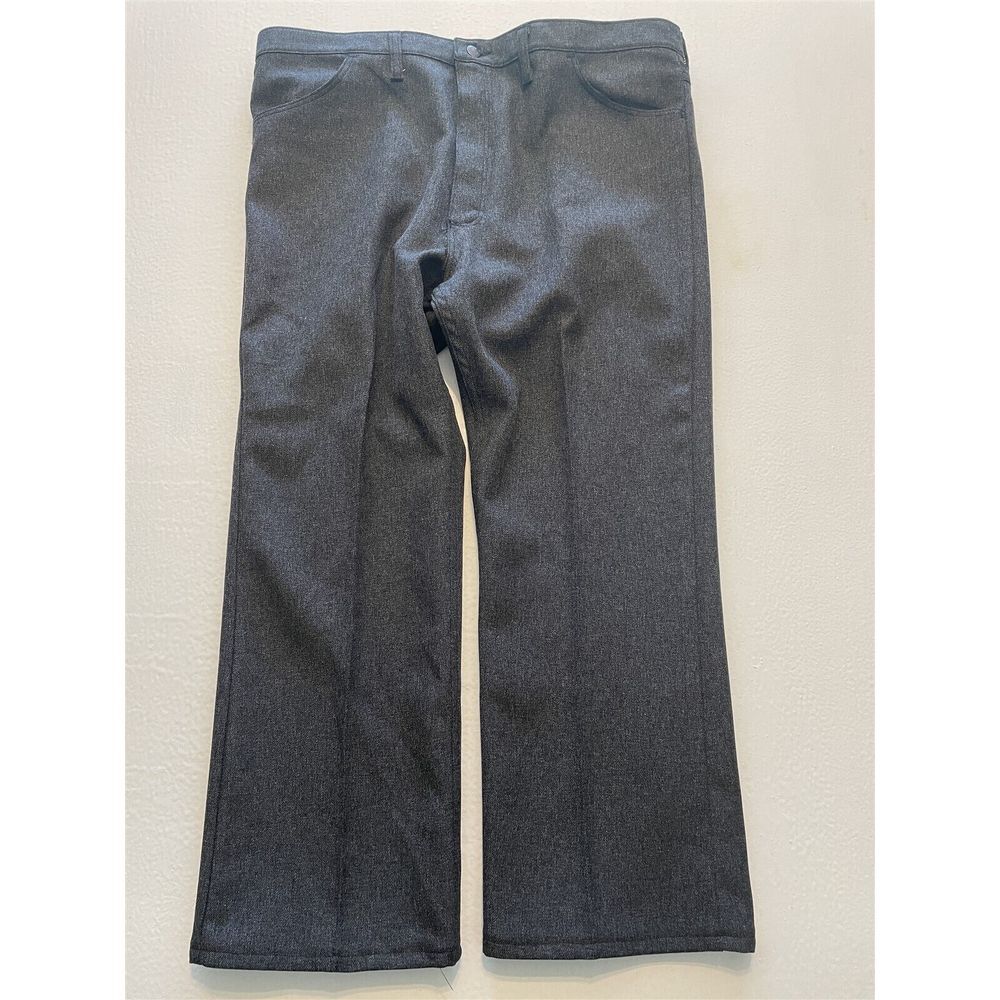 VTG Wrangler 42‎ x 28 USA MADE Heather Black Wrancher Bootcut Dress Jeans 82HK